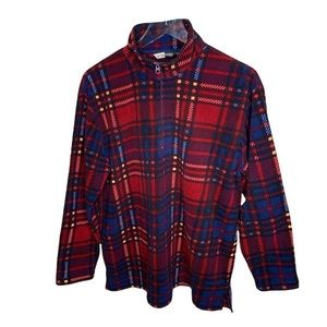 Red and Blue Plaid Fleece lined Jacket